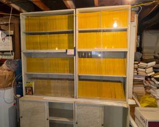 decades of National Geographic Magazines dating back to the early 1900's,  The shelves are available as well