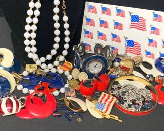 CT345Patriotic Costume Jewelry Mystery Lot