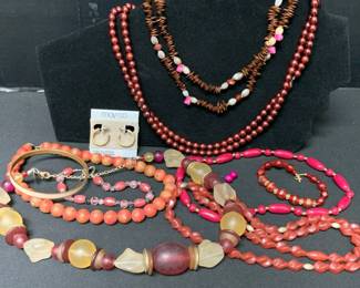 CT327Burgundy Tone Costume Jewelry