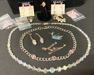 CT319Pink Rhinestone Costume Jewelry