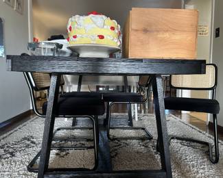Dark Wood Dining Table w/ Four chairs