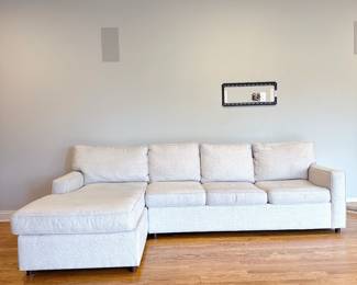 Rowe Furniture Two-Piece Sectional Sofa with Queen Sleeper. This item can be purchased for pre-sale on our website: https://www.pureandsimplecarolinas.com/shop/belmont-presales