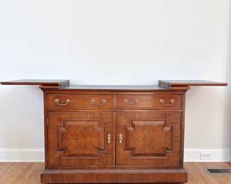 Antique Century Furniture Flip-Top Buffet Server On Wheels. This item can be purchased for pre-sale on our website: https://www.pureandsimplecarolinas.com/shop/belmont-presales