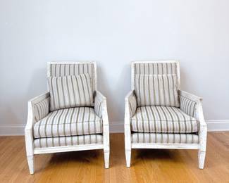 Sam Moore French Country Accent Chairs - Pair. This item can be purchased for pre-sale on our website: https://www.pureandsimplecarolinas.com/shop/belmont-presales