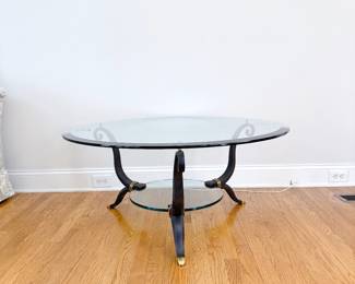 Two-Tier Glass Top Coffee Table Made in italy 