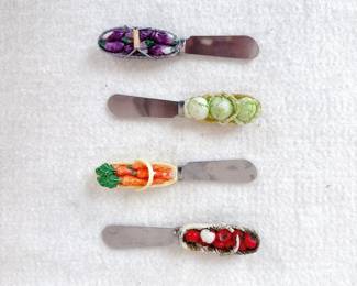 boston warehouse novelty vegetable basket cheese spreaders set of 4