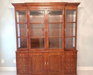 Century Furniture Lighted China Cabinet. This item can be purchased for pre-sale on our website: https://www.pureandsimplecarolinas.com/shop/belmont-presales