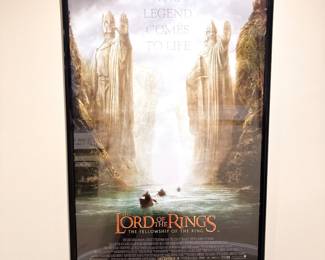 Lord of the rings: fellowship of the ring movie poster framed