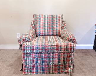 Watercolor Plaid Accent Chair 