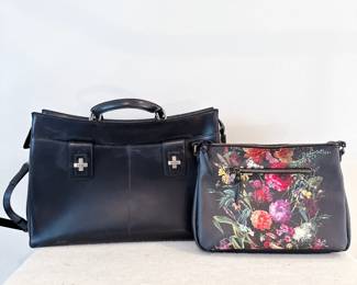 tumi black leather briefcase bag, the sak black floral crossbody