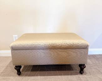 Green Upholstered Storage Ottoman