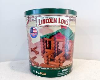 lincoln logs 100th anniversary tin