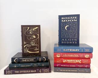 rogue moon by algis budrys easton press gateway pohl easton press signed hothouse brian aldiss easton press dragonflight anne mccaffrey easton press mortal gods jonahthan fast easton press the day of the triffids wyndham easton press timescape gregory benford easton press odd john olaf stapledon easton press the invisible man easton press the posion belt easton press