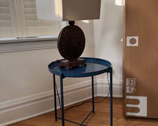 FOUR Round blue IKEA metal table ($5 each) 