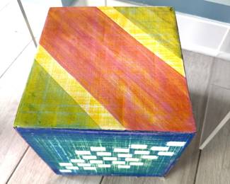 Hand Painted Cube, Oscar Cordova 