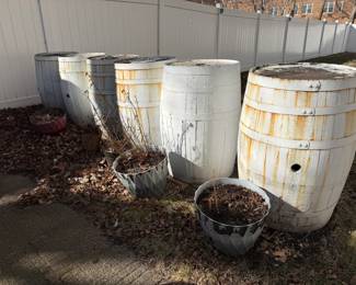 Painted Wood Barrels 