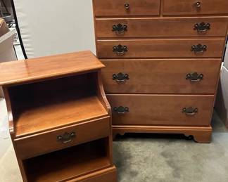 Vintage Ethan Allen Chest of Drawers Nightstand  Solid Wood Bedroom Set