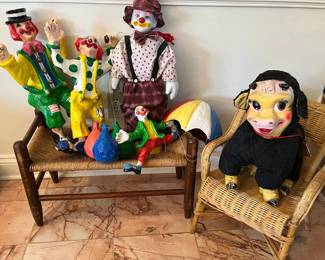 Vintage Clown Figures Elsie The Cow Character  Large Decorative Figurines