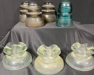 Vintage Glass Insulators in Multi Colors