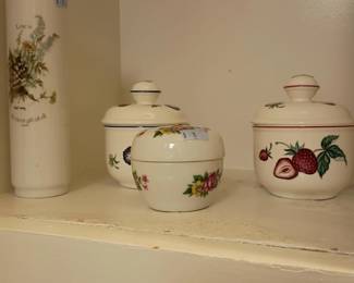 Ceramic kitchen canisters with apple fruit design, cookie jar, storage containers
