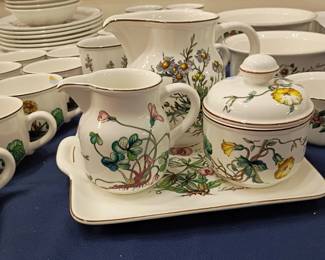 Villeroy & Boch Botanica china set, creamer, sugar, tray, plates, cups
