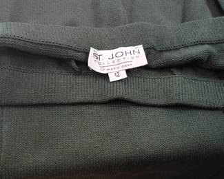 St. John Collection by Marie Gray green knit top, size 12, designer