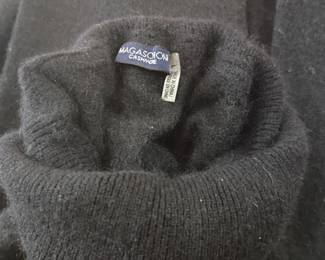 Magaschoni cashmere sweater, charcoal gray, luxury women's knitwear