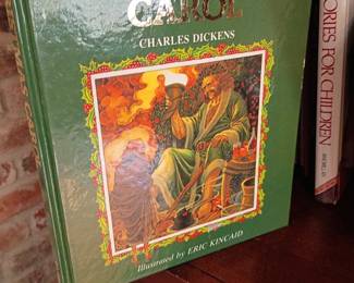 A Christmas Carol Charles Dickens hardcover book, Bible Stories for Children, vintage holiday books lot