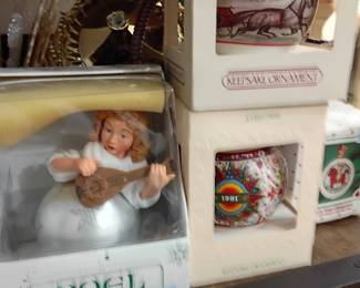 Hallmark Keepsake ornaments in boxes, vintage Christmas collectibles, angel Noel