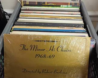 Vinyl records lot, LP record collection in crate, vintage albums, 1960s music, record albums assortment, vinyl LP collection