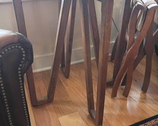 Dark wood nesting tables set, stacking end tables, traditional furniture, oriental rug