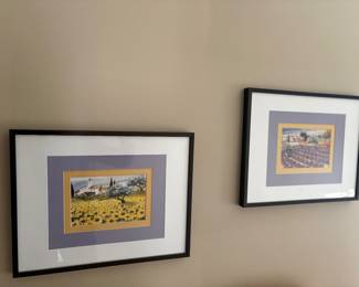 Framed lithographs