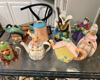 Vintage tea pots and water pitchers