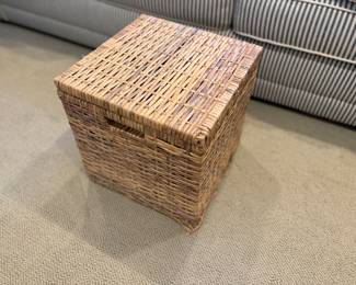 wicker storage cube