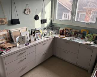 Picture frames and vintage purses