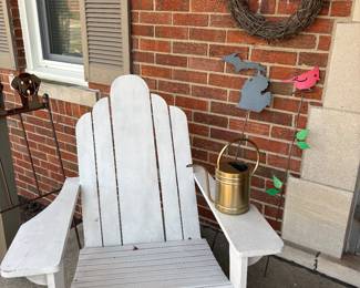 Adirondack chair and yard art