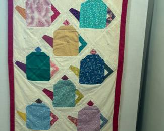 Vintage quilt - mounted on wood
