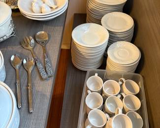 Gibson dishware - dinner, salad, bowl, cup & saucers for 24 and serving bowls, platters, and cream & sugar bowls