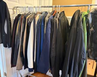 Men's clothing:  size XL - XXL - sweaters, golf shirts, jackets, rain gear