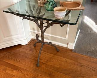 Metal and glass table