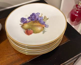 Porcelain Salad plates - with gold rim 