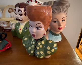 Vintage Lucy and Ricky Ricardo porcelain vases and more vintage style also available