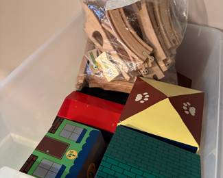 Brio tracks and wood "structures" 