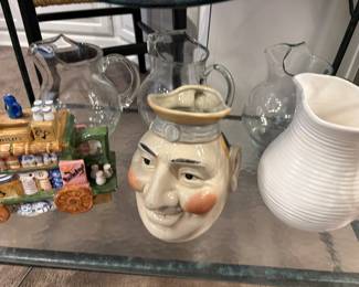 Vintage water pitchers and everyday glass pitchers too!