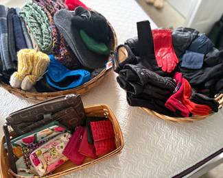Women;s winter scarves and hats, gloves and small wallets - Coach and more!