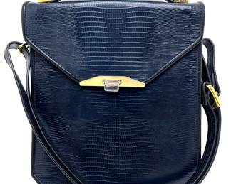 Roche Leather Company Alligator Embossed Leather Hand Bag With Brass Hardware Lot #: 17