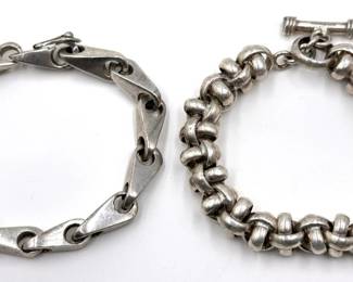 Vintage Sterling Silver Thick Chain Bracelet (2.4 Ounces, 68 Grams) Lot #: 33