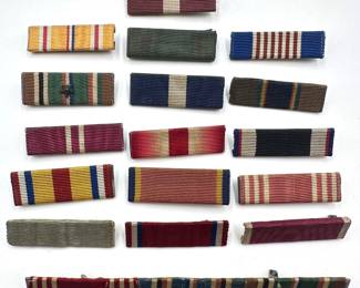 17 World War Two United States Military Ribbon Bars Pins Lot #: 23