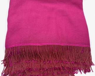 Large Pringle Pashmina Scarf With Beaded Fringe 72 By 84 Inches, Appears New Lot #: 124