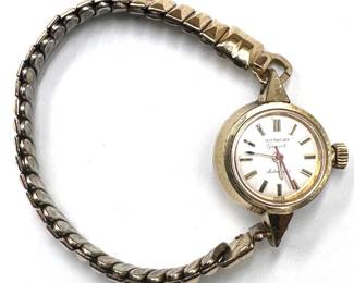 958 Wittnauer 17J Automatic 20mm 10k Yellow Gold-filled Bracelet Watch Lot #: 8